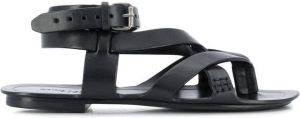Saint Laurent Culver strappy flat sandals Black