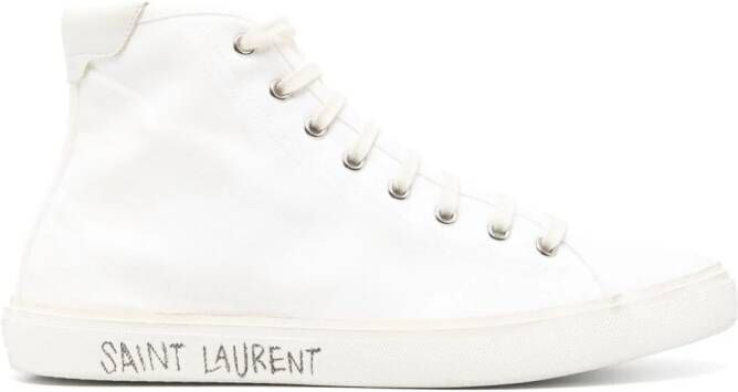 Saint Laurent distressed canvas sneakers White