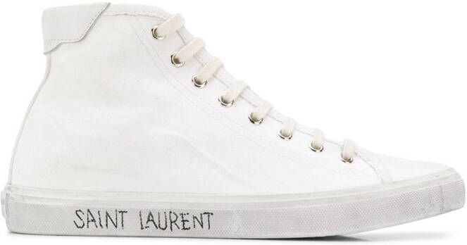 Saint Laurent distressed effect high-top sneakers White