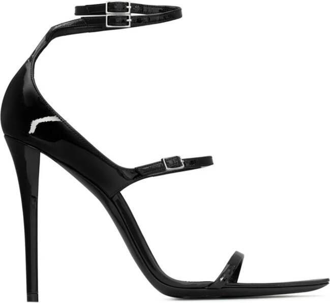 Saint Laurent Dita 110mm patent-finish sandals Black