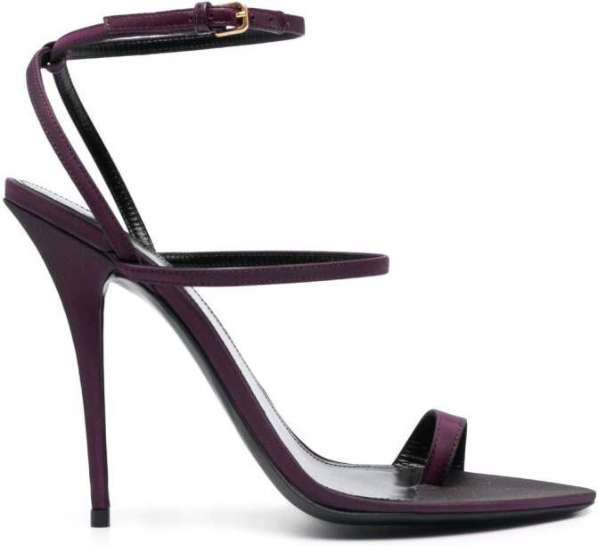 Saint Laurent Dive 110mm satin sandals Purple