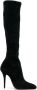 Saint Laurent Ella velvet 110mm thigh-high boots Black - Thumbnail 1