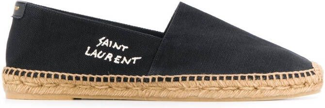 Saint Laurent logo-embroidered espadrilles Black