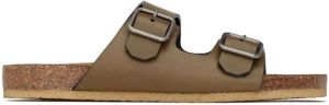 Saint Laurent Fabrice double-strap sandals Brown