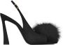 Saint Laurent faux-fur detail 110mm sandals Black - Thumbnail 1