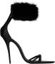 Saint Laurent Gippy 110mm fur-trim sandals Black - Thumbnail 1