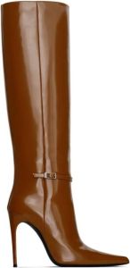 Saint Laurent Hacker 110mm knee-high boots Brown