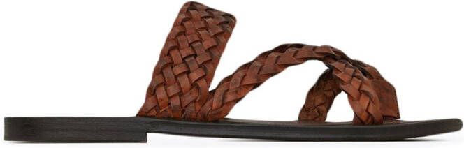 Saint Laurent interwoven-design open-toe sandals Brown