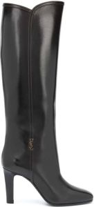 Saint Laurent Jane monogram leather boots Brown