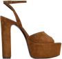 Saint Laurent Jodie 150mm suede platform sandals Brown - Thumbnail 1