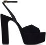 Saint Laurent Jodie 95mm velvet sandals Black - Thumbnail 1