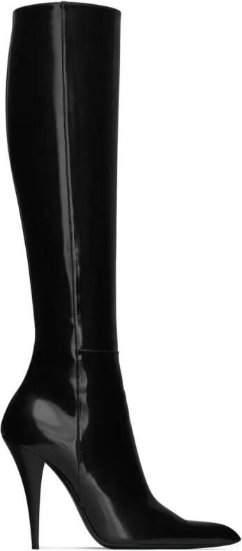Saint Laurent Jones 110mm knee-high leather boots Black
