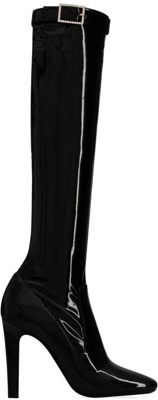 Saint Laurent knee-length pointed boots Black