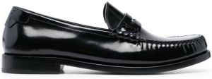 Saint Laurent Le Loafer logo plaque shoes Black