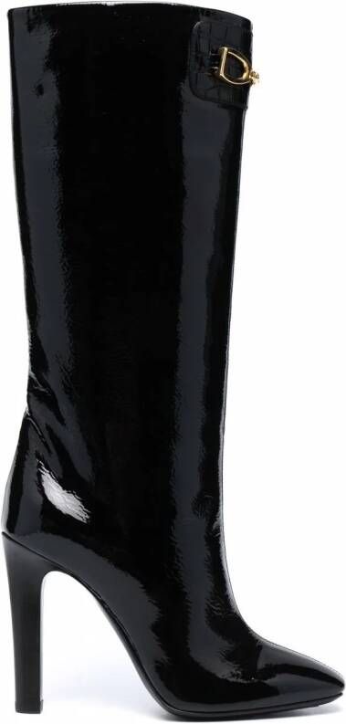 Saint Laurent leather knee-length boots Black