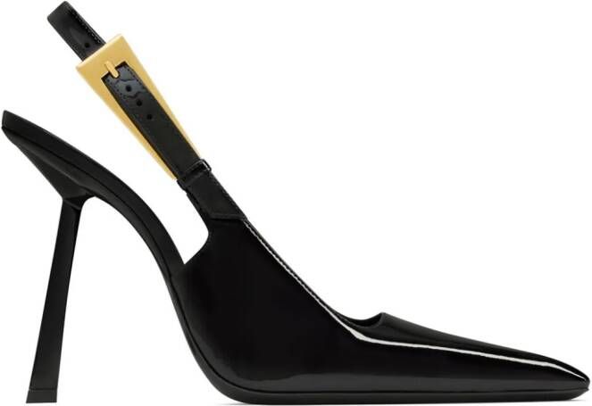 Saint Laurent Lee 110mm slingback patent leather pumps Black