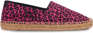 Saint Laurent leopard-print raffia-sole espadrilles Pink