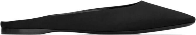 Saint Laurent Lido silk-crepe slippers Black