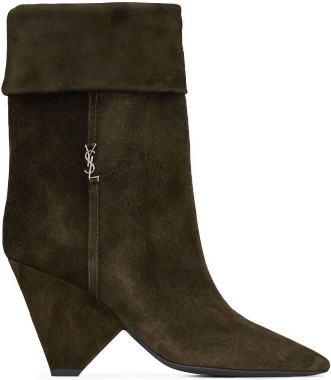 Saint Laurent Liz 85mm suede boots Brown