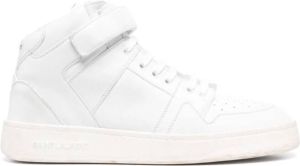 Saint Laurent logo-lettering leather sneakers White