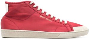 Saint Laurent logo-print high-top sneakers Red
