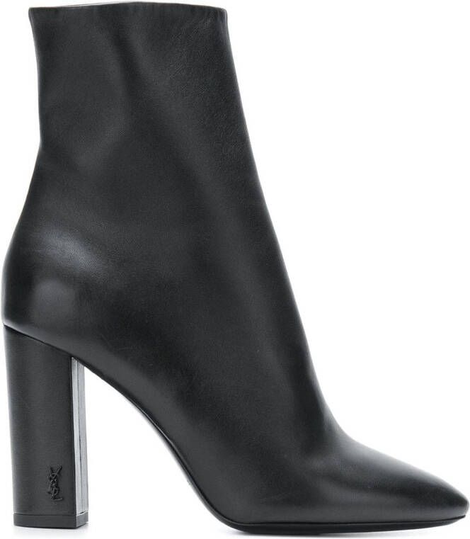 Saint Laurent Lou 95mm leather boots Black