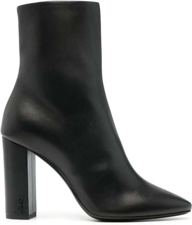 Saint Laurent Lou 95mm leather boots Black