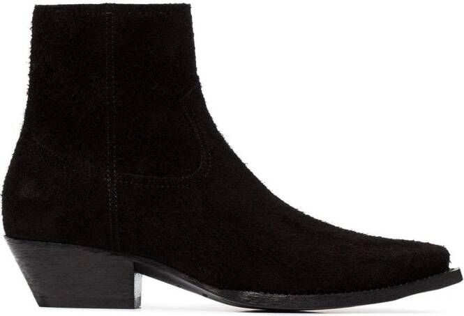 Saint Laurent Lukas 40mm cowboy ankle boots Black