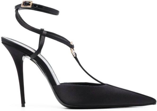 Saint Laurent Luna 105mm leather pumps Black