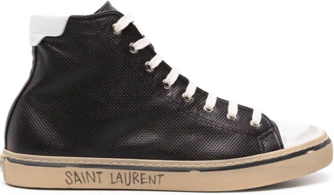 Saint Laurent Malibu lace-up leather sneakers Black