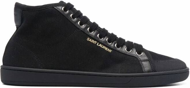 Saint Laurent mid-top lace-up sneakers Black