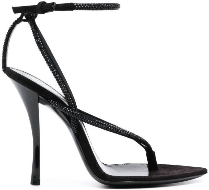 Saint Laurent Nadja 115mm rhinestone-embellished sandals Black