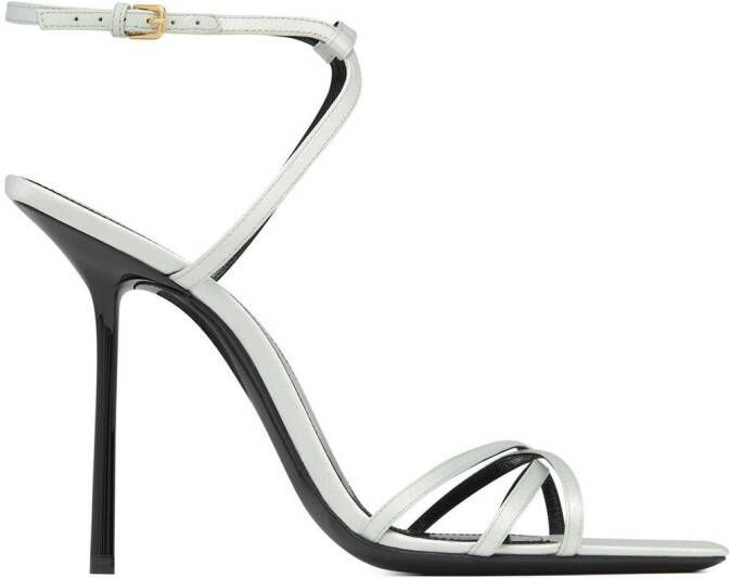 Saint Laurent Nuit 105mm high-heeled sandals Neutrals