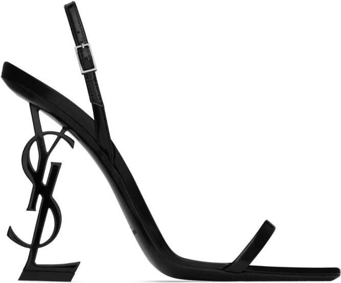 Saint Laurent Opyum 110mm leather sandals Black