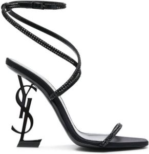 Saint Laurent Black Opyum Strap Detail Sandals