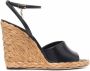 Saint Laurent wedge espadrille sandals Black - Thumbnail 1