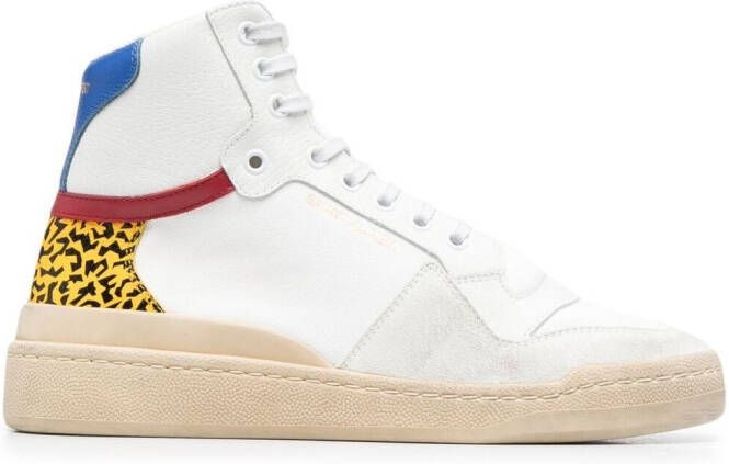 Saint Laurent panelled mid-top sneakers White