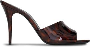 Saint Laurent Sexy 95mm leather sandals Brown