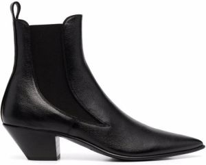 Saint Laurent slip-on leather boots Black