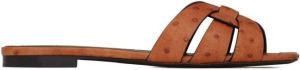 Saint Laurent spotted leather sandals Brown