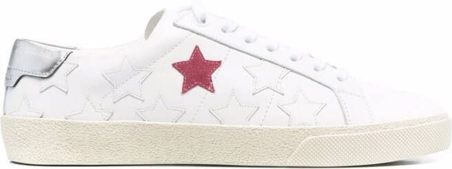 Saint Laurent star-patch lace-up sneakers White