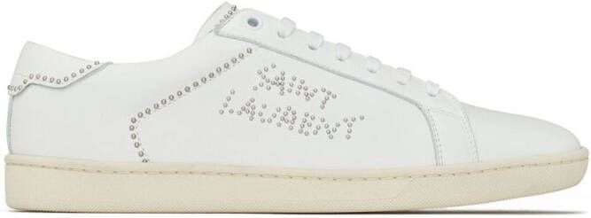 Saint Laurent studded low-top leather sneakers White