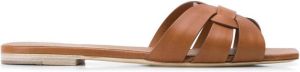 Saint Laurent Tribute flat sandals Brown