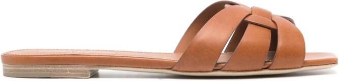 Saint Laurent Tribute leather sandals Brown