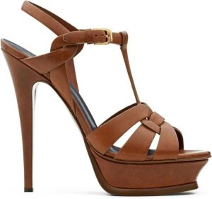 Saint Laurent Tribute sandals Brown