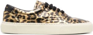 Saint Laurent Venice leopard-print low-top sneakers Gold