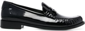 Saint Laurent Vern patent-leather penny loafers Black