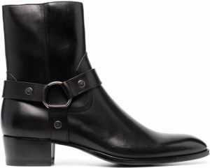 Saint Laurent Wyatt 40mm harness boots Black