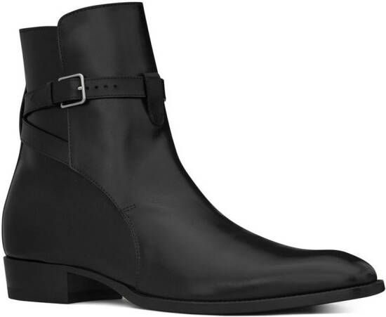 Saint Laurent Wyatt Jodhpur leather boots Black