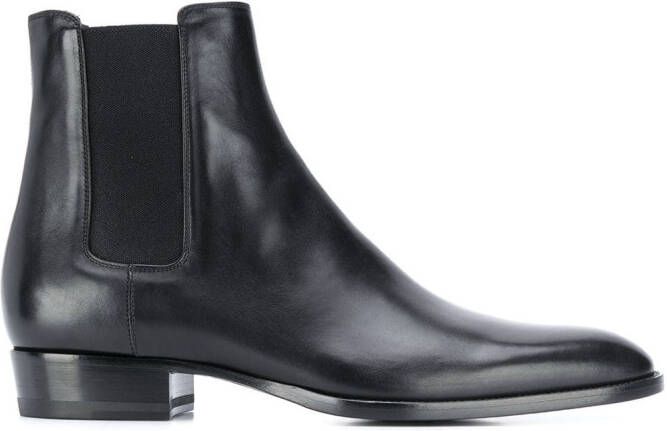 Saint Laurent Wyatt leather Chelsea boots Black